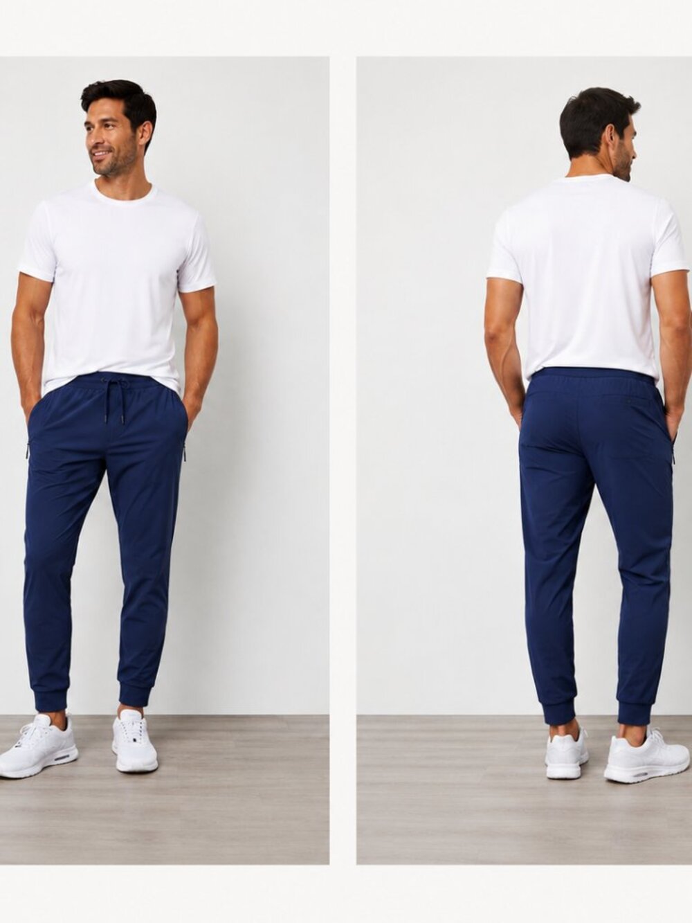 SOYBU Performance Jogger Pants XL Blue Stretch Zip Pocket Athleisure NWT